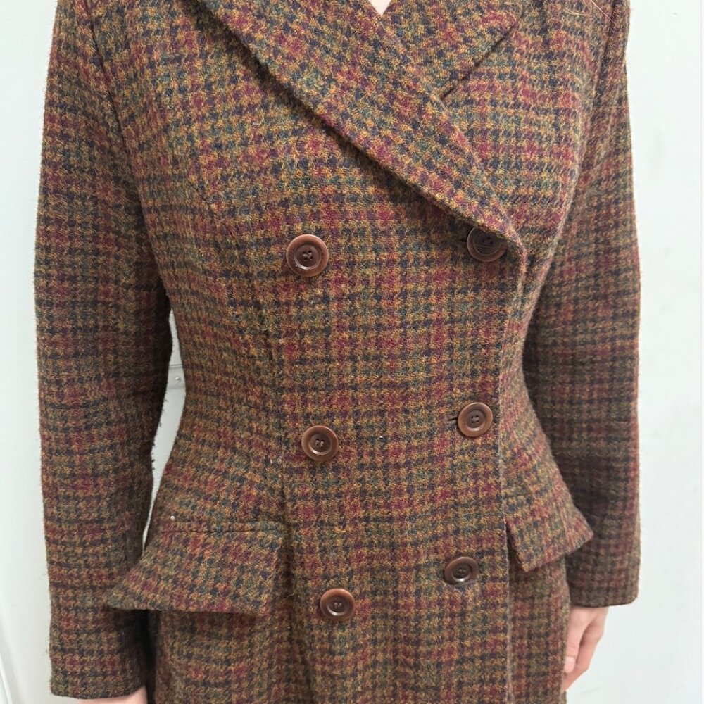 Lena Hoschek Lawrence Double-Breasted Harris Tweed Coat - Size L